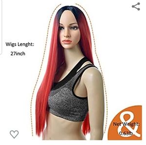 Ombre red wig